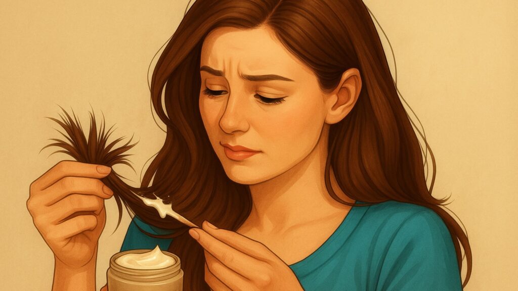 טיפול טבעי לקצוות שיער מפוצלים ויבשים (ללא מספריים)