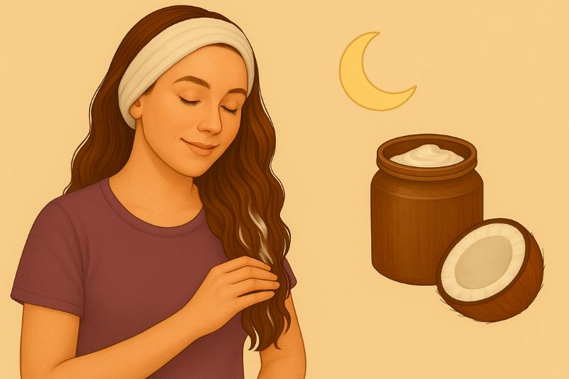 3 מסכות לילה לשיער יבש משמן קוקוס