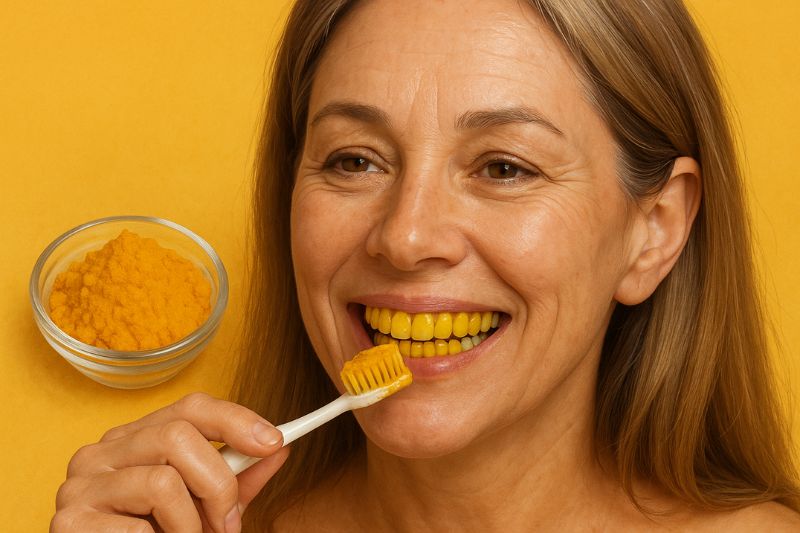 איך להלבין את השיניים בצורה טבעית עם כורכום