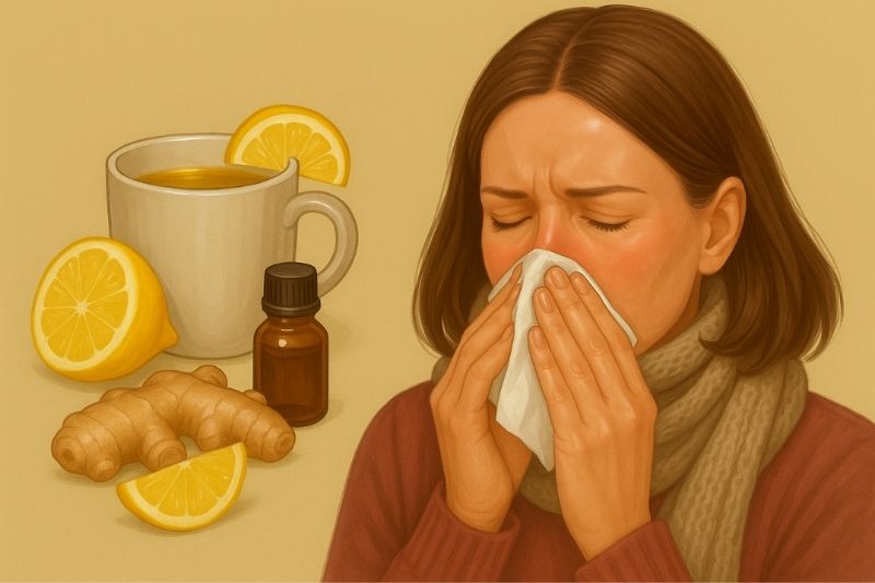 טיפולים טבעיים להקלה על צינון ושפעת