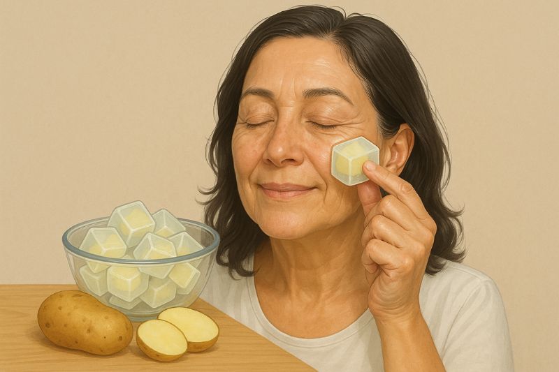 פלאים לקמטים: קוביות קרח מתפוחי אדמה לעור זוהר