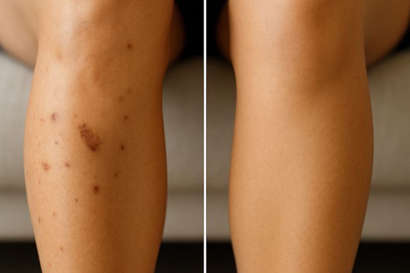 טיפולים מוכחים לכתמים כהים, צלקות וסימנים על הרגליים