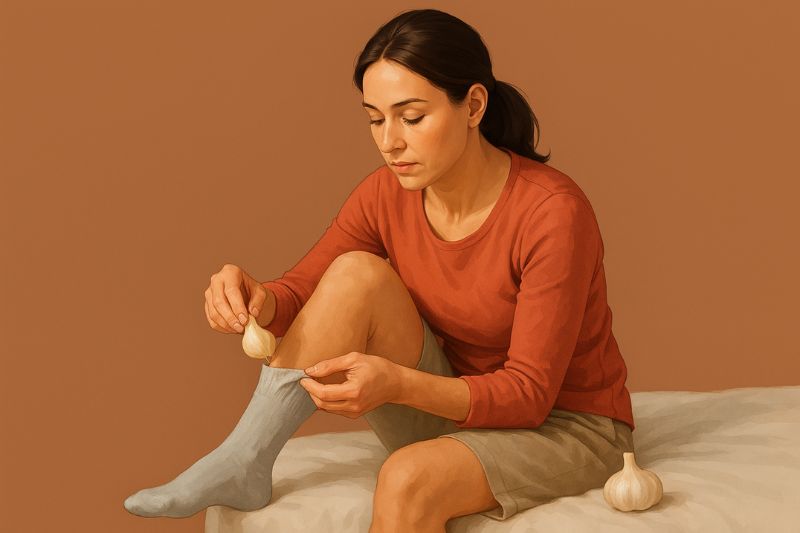 לא תאמינו מה קרה אחרי שהיא שמה שום בגרביים בלילה!