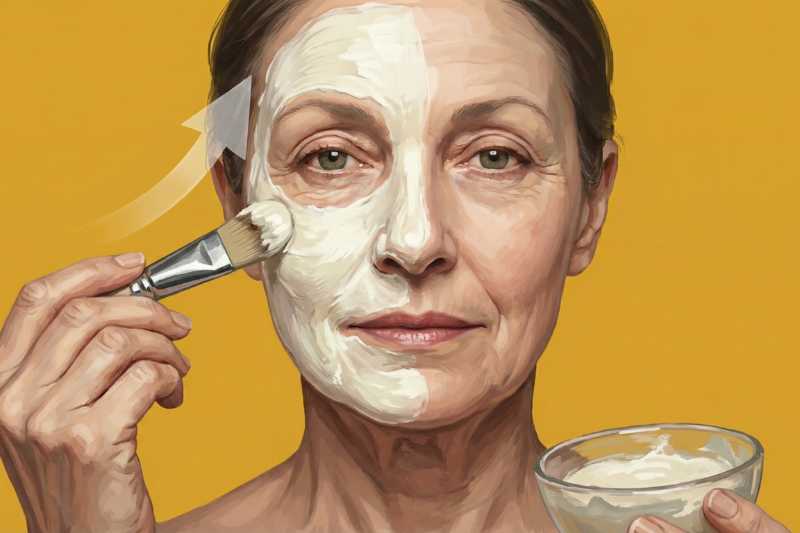 מסיכת עמילן תירס למתיחה מיידית של העור