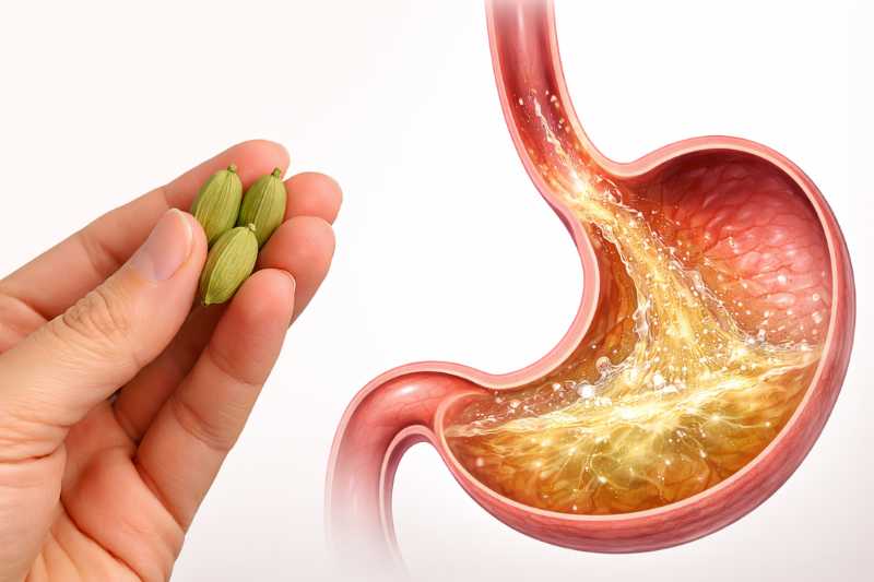 לעסו שלושה גרגרי הל אחרי האוכל ותעלימו את הצרבת והריח הרע